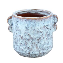 Blumentopf -Shay- Keramik 14x17cm grau