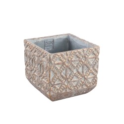 Blumentopf -Jenah- Zement 15x16cm braun