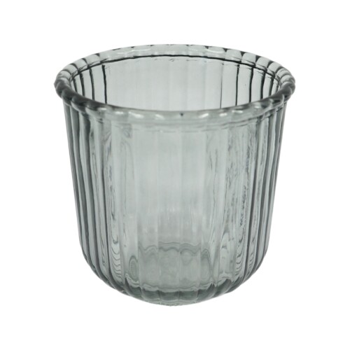Teelichthalter Joy Glas 12cm grau