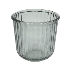 Teelichthalter Joy Glas 12cm grau