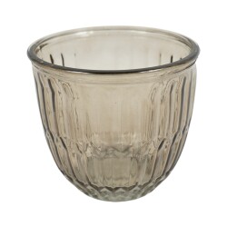 Teelichthalter Joy Glas 13cm braun