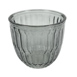 Teelichthalter Joy Glas 13cm grau