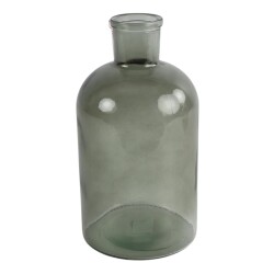 Vase Flasche Glas 27cm grau