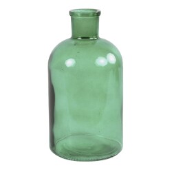 Vase Flasche Glas 27cm grün