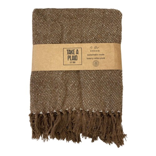 Decke -Plaid- Baumwolle 150x125cm braun