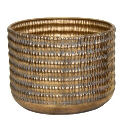Blumentopf -Notch- Metall 30x40cm antik-gold