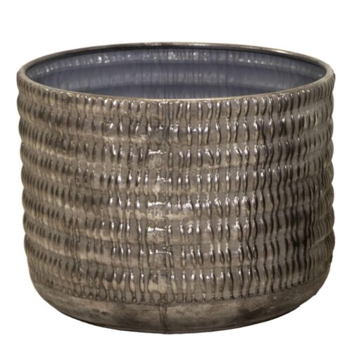 Blumentopf -Notch- Metall 30x40cm antik-silber