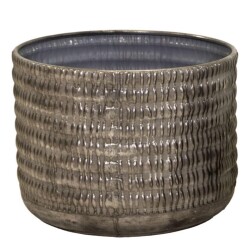 Blumentopf -Notch- Metall 30x40cm antik-silber