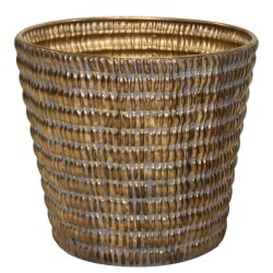 Blumentopf -Notch- Metall 36x40cm antik-gold