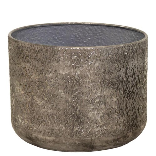 Blumentopf -Rough- Metall 30x40cm antik-silber | Dekoration