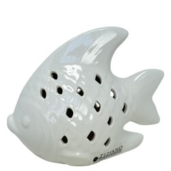 Fisch Porzellan 10x12cm weiss