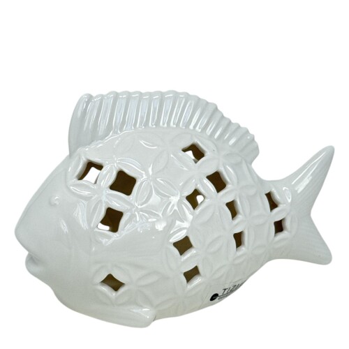 Fisch Porzellan 9x14cm weiss