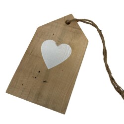 Holzbrett Herz Anhänger 18x10cm braun