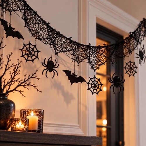 Girlande -Halloween- Deko 4m schwarz