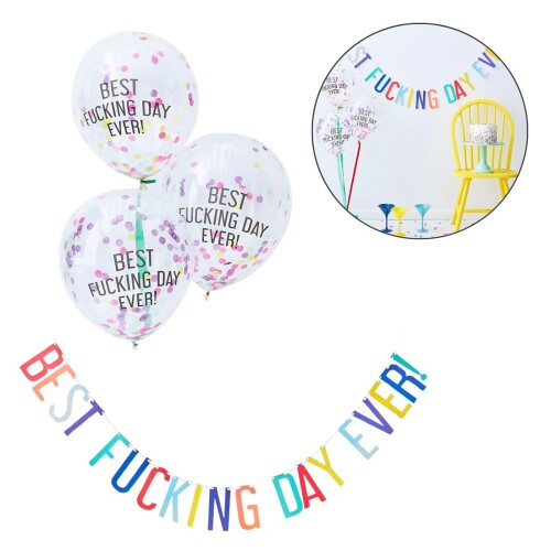 Partydeko -Best Fucking Day- bunt