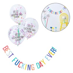 Partydeko -Best Fucking Day- bunt