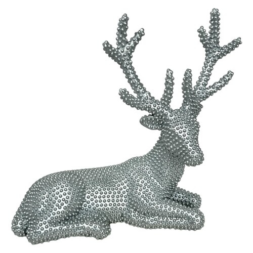 Hirsch -Rena- Polyresin 30x28cm silber