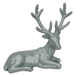 Hirsch -Rena- Polyresin 30x28cm silber