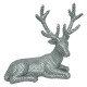 Hirsch -Rena- Polyresin 30x28cm silber