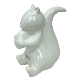 Deko Eichhörnchen Porzellan 9cm weiss