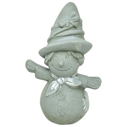 Vogelscheuche Deko Keramik 13cm grau