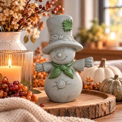Vogelscheuche Deko Keramik 17cm grau