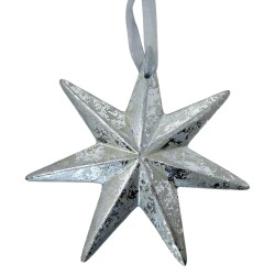 Stern Dekohänger Polyresin 19cm silber