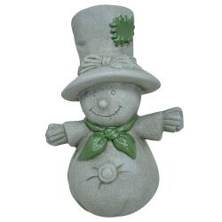 Vogelscheuche Deko Keramik 21cm grau