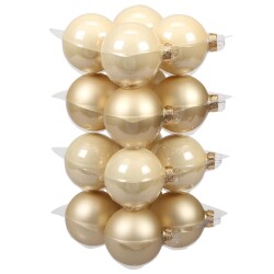 Baumkugel 16er-Set Glas 8cm champagne