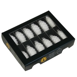 Baumkugel Zapfen 12er-Set Glas 4cm weiss