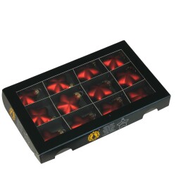 Baumkugel Sterne 12er-Set Glas 4cm rot