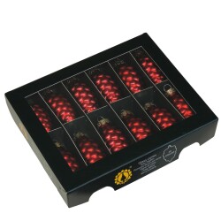 Baumkugel Zapfen 12er-Set Glas 6cm rot
