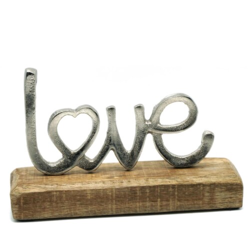 Schriftzug -Love- Alluminium silber-natur