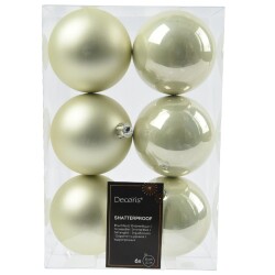 Baumkugel 6er-Set Kunststoff 8cm mint