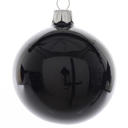 Baumkugel 6er-Set Glas 8cm schwarz