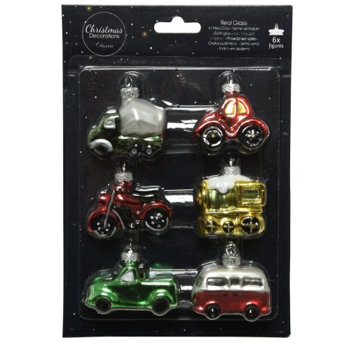 Baumkugel Figuren 6er-Set Glas 5cm bunt