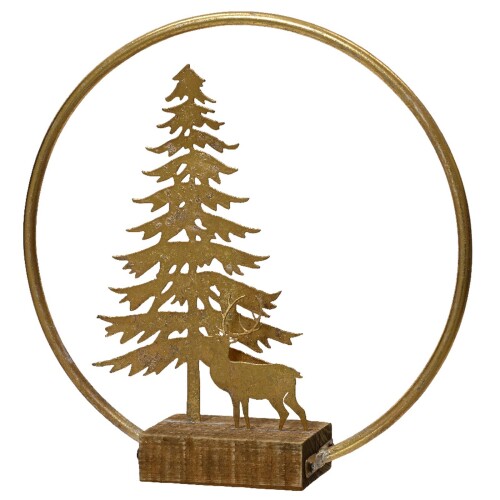 Weihnachtsbaum Deko Metall 28cm gold