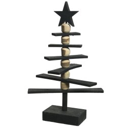 Weihnachtsbaum Holz 37x24cm schwarz