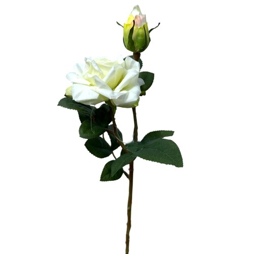 Kunstblume Rose -Real Touch- 48cm creme