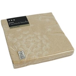 Servietten -Löwenzahn- 20er-Pack braun