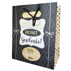 Geschenktüte -Dieser Tag- 32x27cm schwarz-gold