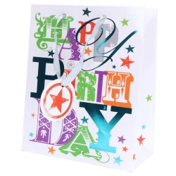Geschenktüte -Happy Birthday- 25x20cm bunt