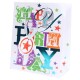 Geschenktüte -Happy Birthday- 25x20cm bunt