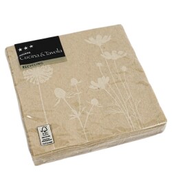 Servietten -Blume- 20er-Pack braun