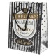 Geschenktüte -Auspacken- 21x16cm schwarz-gold