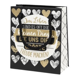 Geschenktüte -Kleine Dinge- 11x10cm schwarz-gold