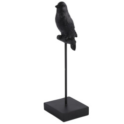 Dekofigur Vogel Polyresin 20cm schwarz