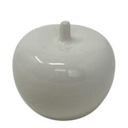 Apfel Porzellan 5x6cm weiss