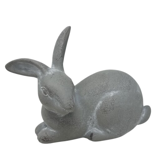 Hase Keramik 8x11cm grau