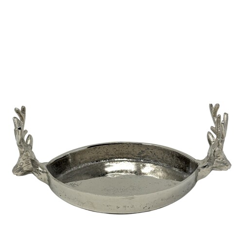 Schale Rentier Nickel 14x27cm silber